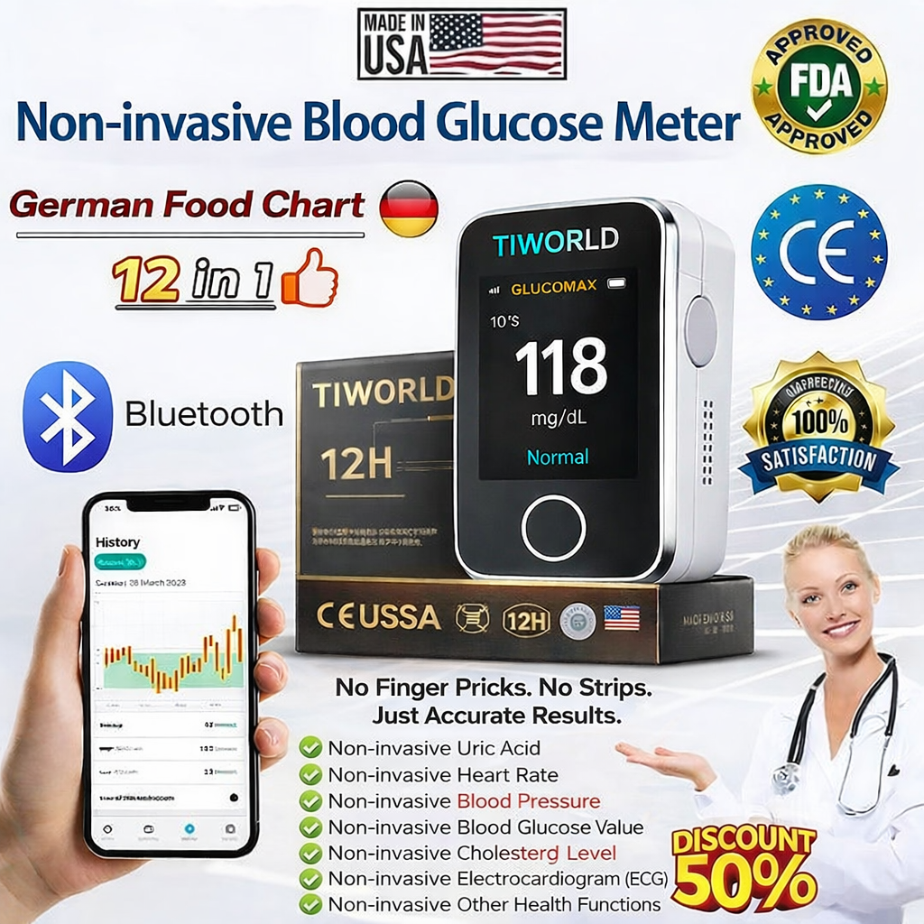 TIWORLD™ Non-Invasive Blood Glucose Monitor – 5 Seconds 99% Accuracy （Mayo Clinic Recommended）